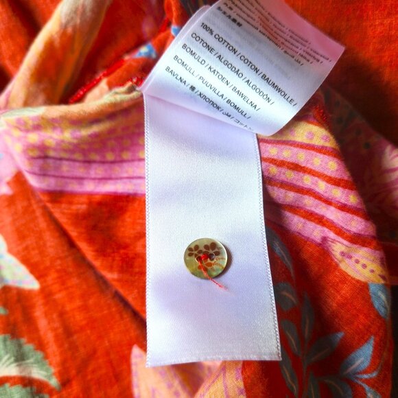 FARM Rio Mystic Bush Buttoned Blouse Red Boho Sz S - Picture 12 of 12